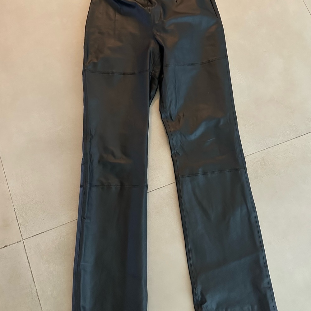 Terry Lewis Classic Luxuries Black Leather Flare Pants